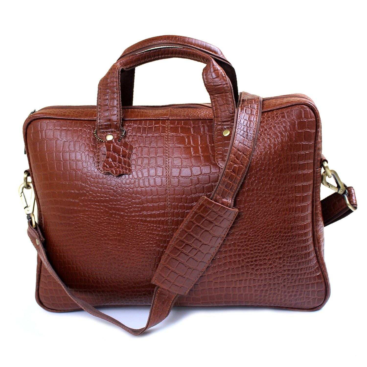 Genuine Leather Laptop Bag 14 inches Crocodilian texture Briefcase Men/Women Handmade Messenger Adjustable Shoulder Bag for Business Office Travel Genuine Leather Laptop Bag 14 inches Crocodilian texture Briefcase Men/Women Handmade Messenger Adjustable Shoulder Bag for Business Office Travel
